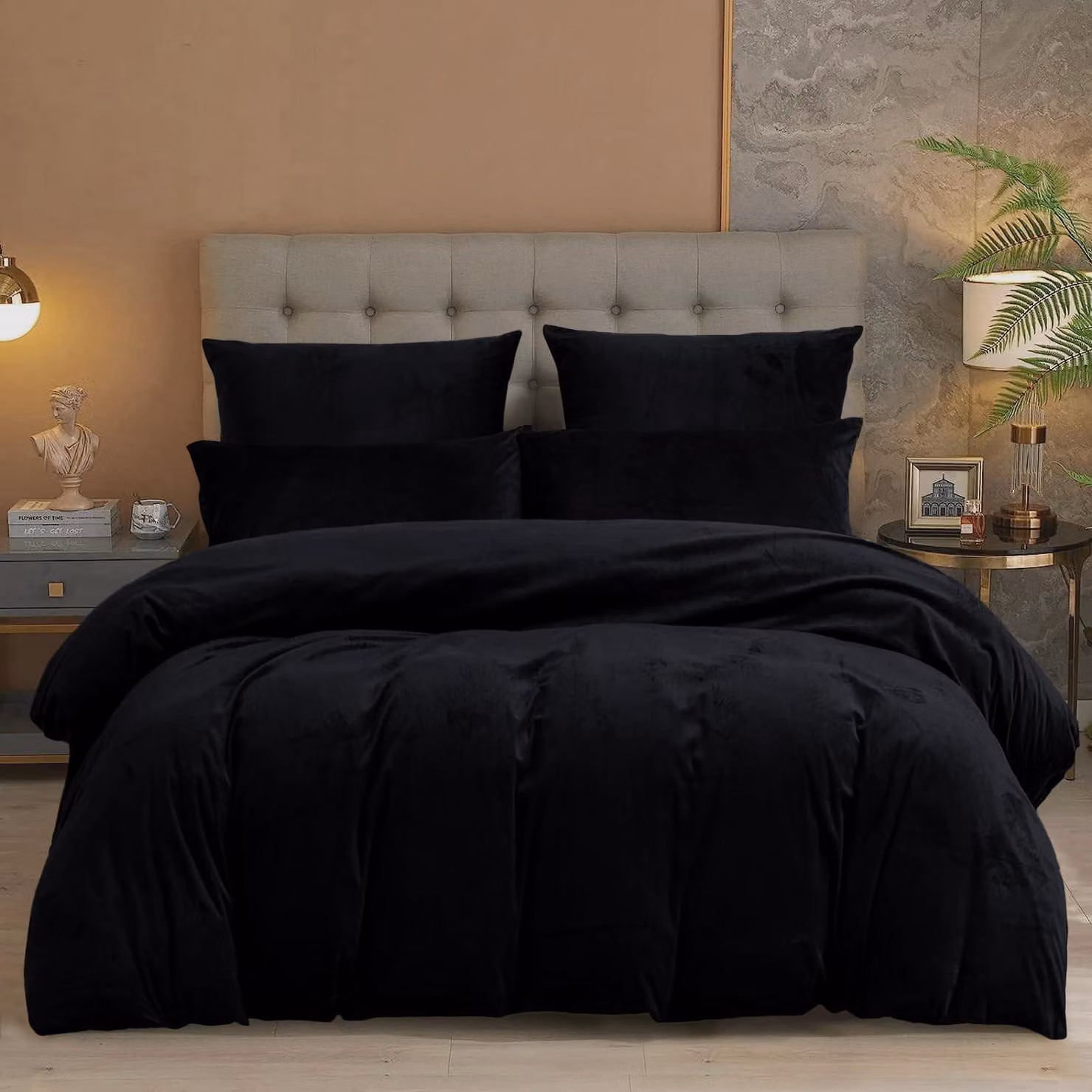 Solidchoice - Set lenzuolo invernale 220 x 240 cm con 2 federe