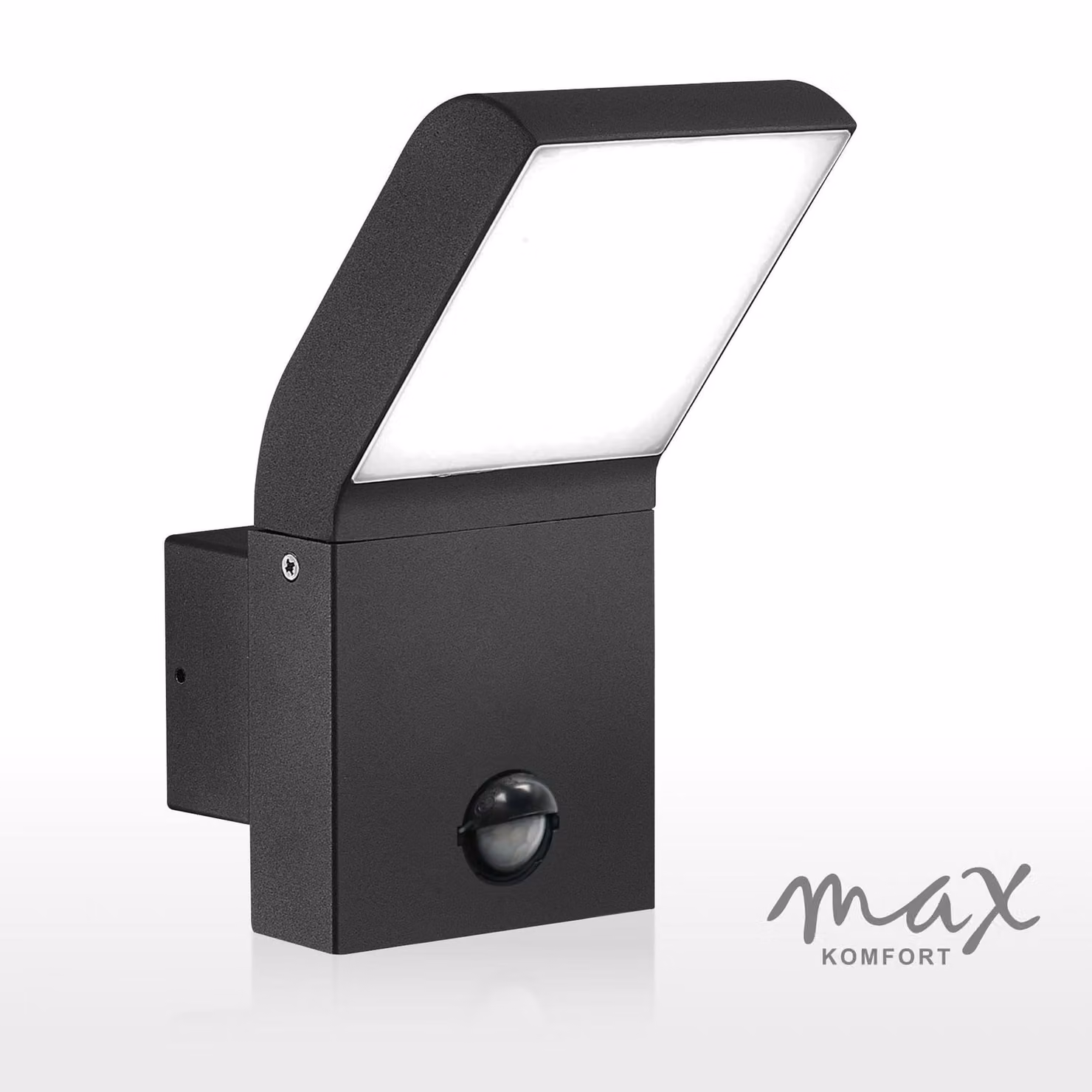 Applique da esterno a LED con rilevatore di movimento: Nero, alluminio, 1504A1-BK