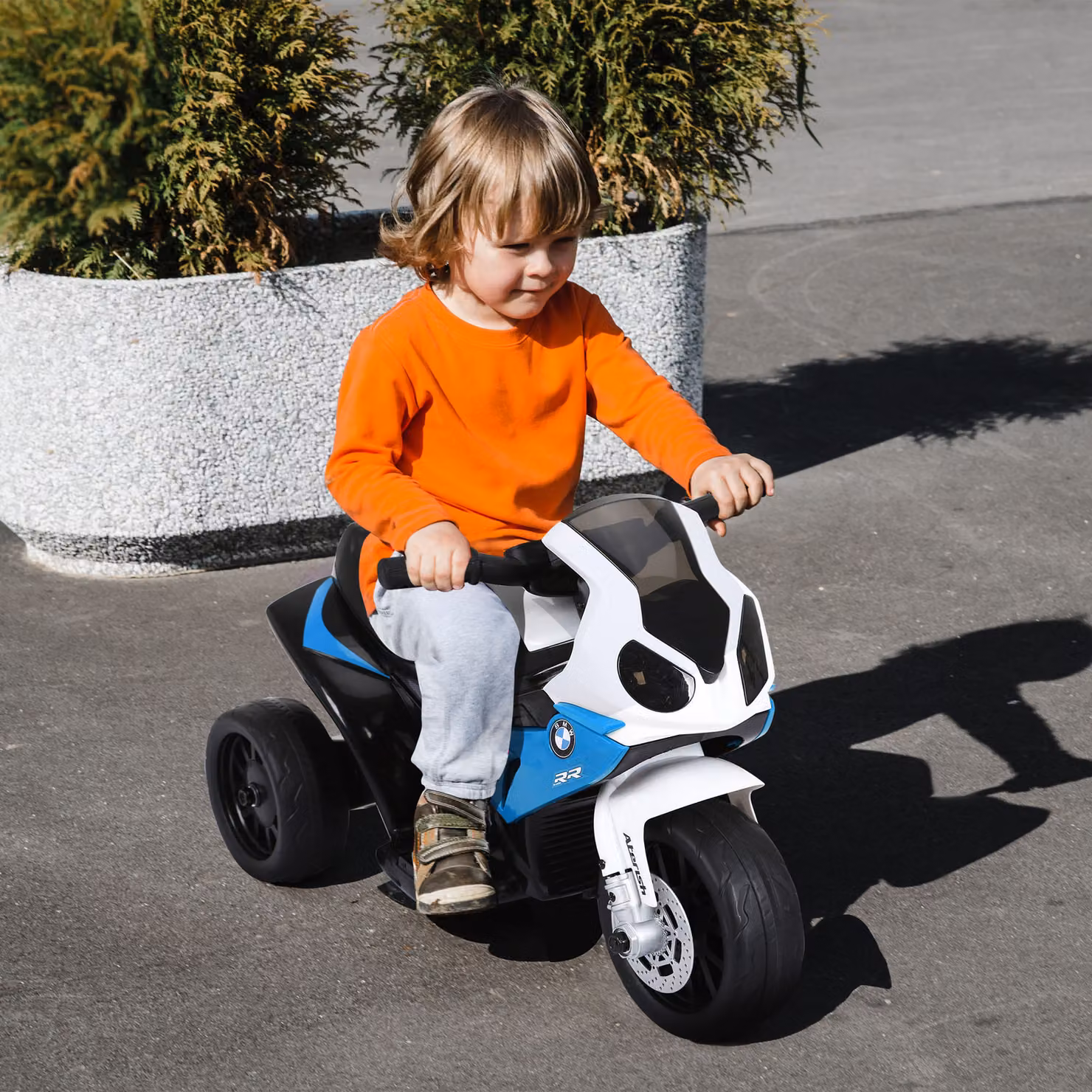 Moto Elettrica BMW HOMCOM per Bambini 18-36 Mesi, 6V, 3 Ruote, Fari e Musica, Blu – 2