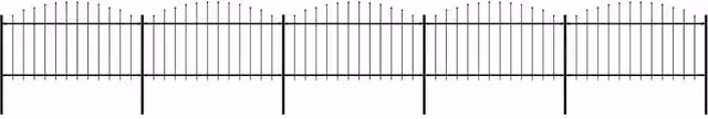 Recinzione da Giardino con Punta a Lancia 838x150 cm Nero 277734