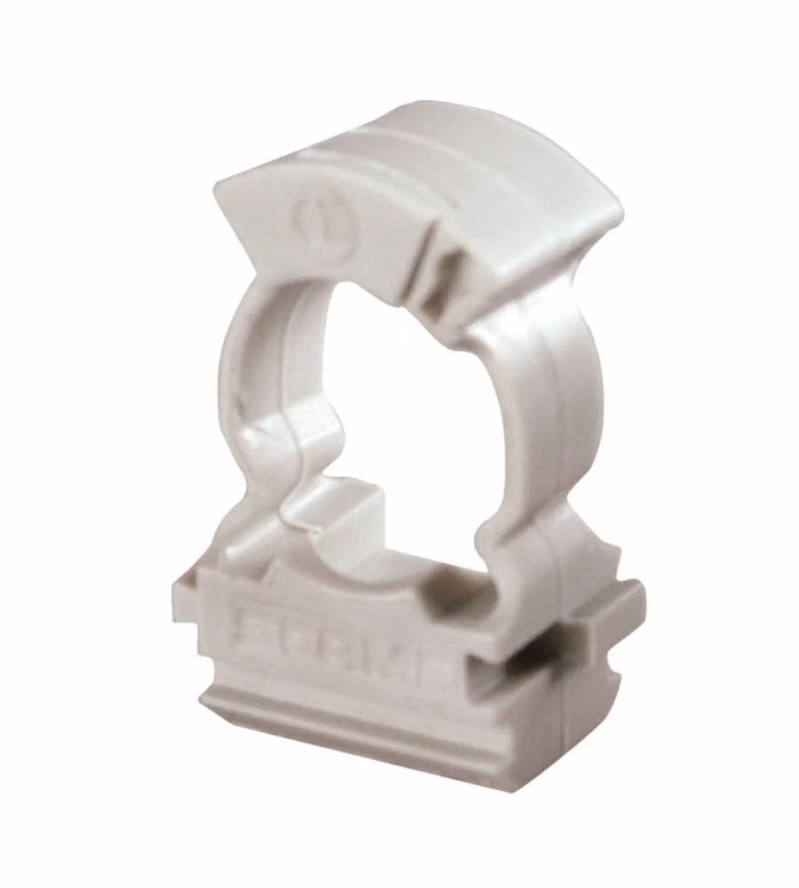 Clips fissatubo a collare - Grigio - Diam. 16 mm - 15 pezzi