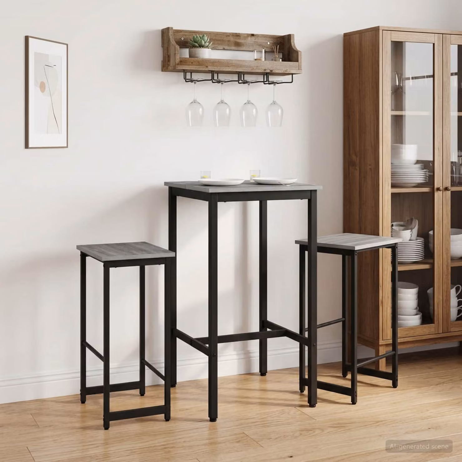 Set di 2 sgabelli da bar moderni vidaXL in colore grigio, L 40 cm x P 32 cm x H 74 cm