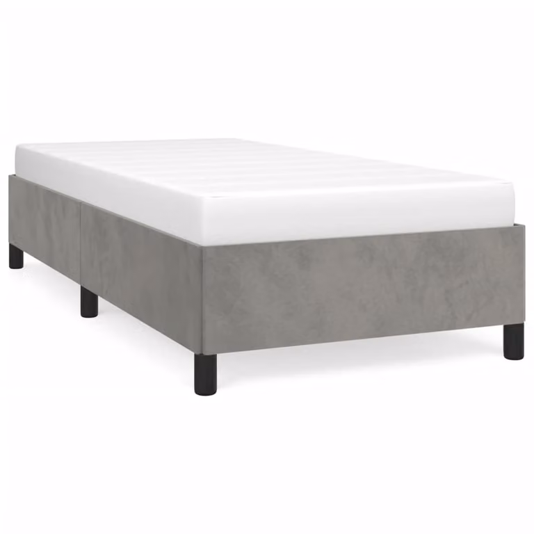 Giroletto senza Materasso Grigio Chiaro 90x190 cm Velluto