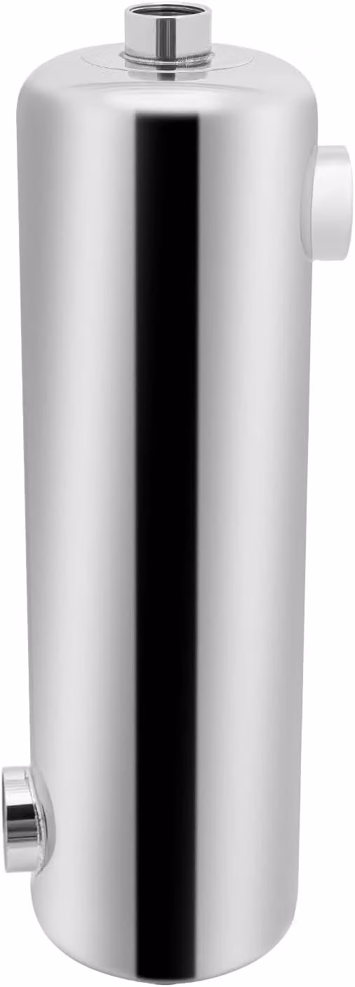 Scambiatore di calore in acciaio inossidabile da 60 kW per piscine, scambiatore di calore per piscine, riscaldatore per piscine in acciaio inossidabile, adatto per piscine, spa e sistemi per piscine e spa, portata: 30 litri/minuto, dimensioni: 130 x 480 m