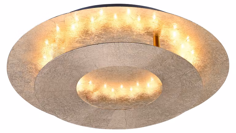 Plafoniera LED, metallo, design foglia oro, ruotabile, L 34cm