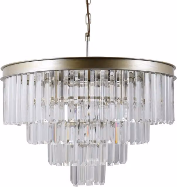 Lampadario Italux Verdes cristallo oro champagne 8xE14