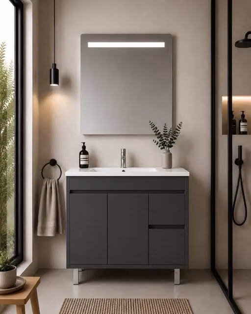 Mobile bagno con lavabo ORIGENBATH ISQUIA senza specchio 70x45 cm grafite