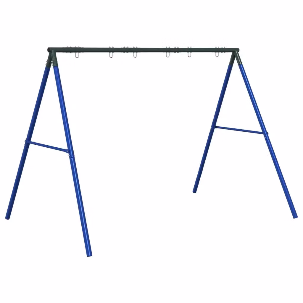 Telaio per altalena da esterno per bambini vidaXL in metallo con altalena, disponibile in blu o verde, L 273,5 x A 185 cm – 2