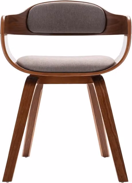 Sedia da pranzo mid-century in legno e tessuto grigio per cucina e sala da pranzo