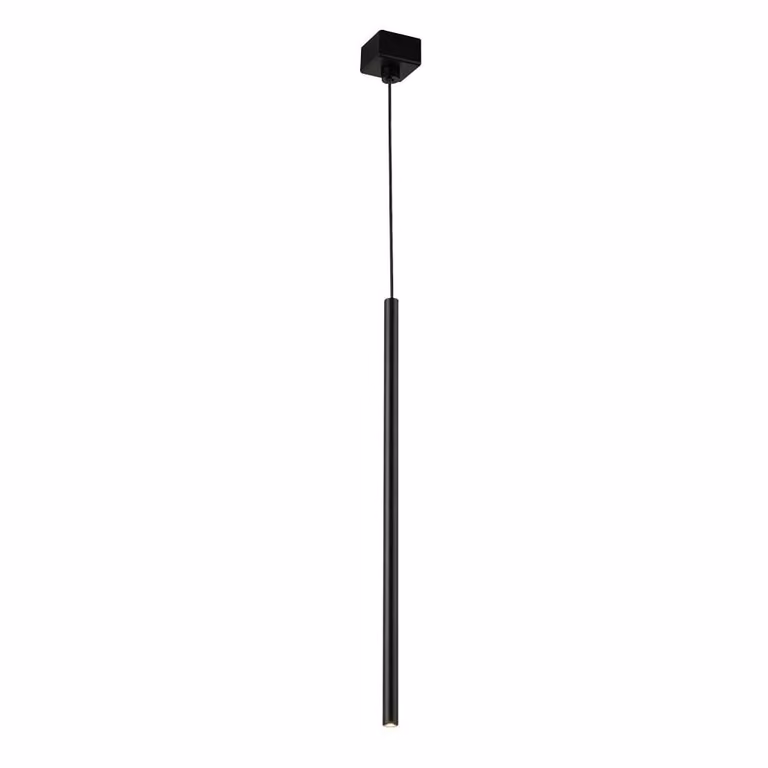 Lampada a sospensione minimalista con tubo quadrato nero e rosone KOSAME 1xG9 2,5 W Shilo