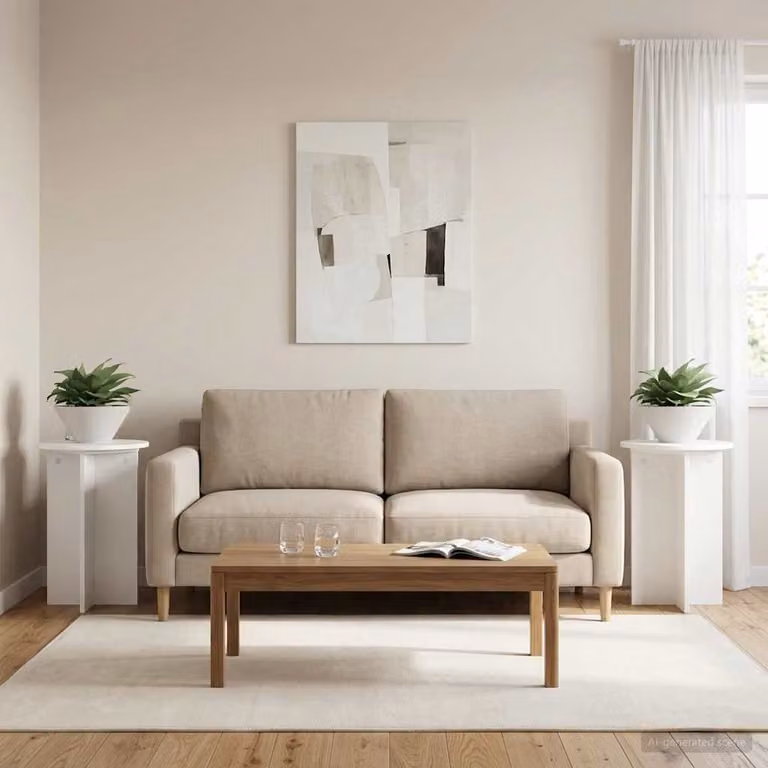 Set di 2 supporti per piante vidaXL in legno MDF bianco, design moderno, Ø 40 x H 60 cm