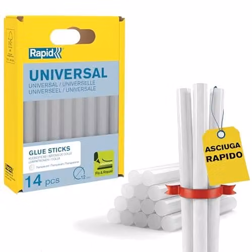 Rapid 14 Stick Colla Universale Ø12x94, Trasparente, Senza Solventi