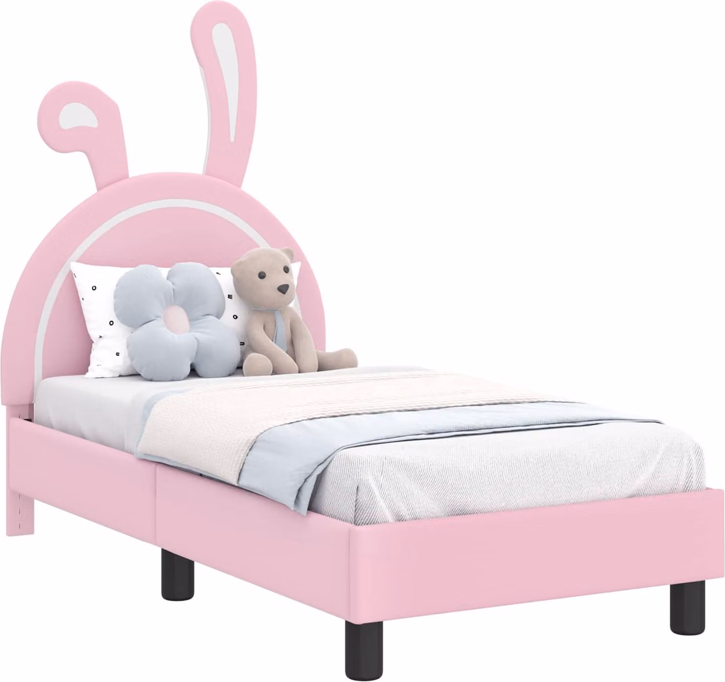Struttura letto per bambini con testata Rosa 70 x 140 cm PU