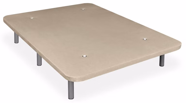 Struttura letto imbottita, 105x190 cm, color beige, rinforzata, con 5 traverse e 6 piedi