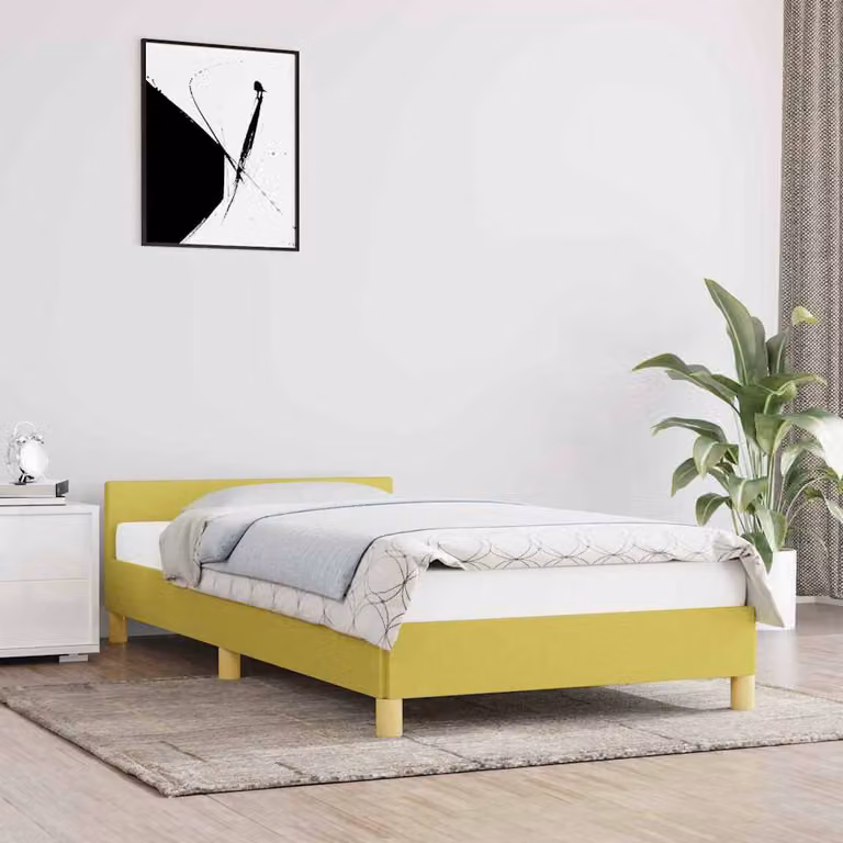 vidaXL Giroletto senza Materasso Verde in Tessuto L/P/H: 100 x 200 x 103 cm