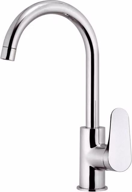 Rubinetto per lavello con canna alta girevole Serie Class Line Remer colore argento L: 33,5 cm, P: 17,5 cm