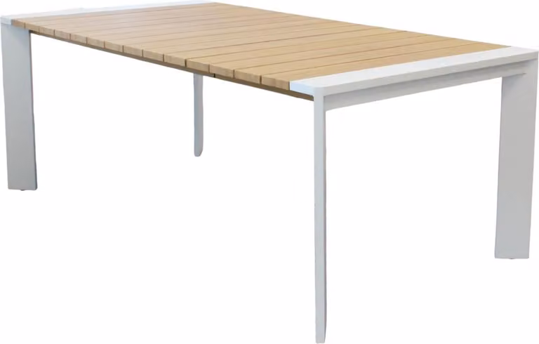 Milani Home - tavolo da giardino allungabile, alluminio, 8 posti, marrone chiaro e bianco, piano 150/200 x 100 cm