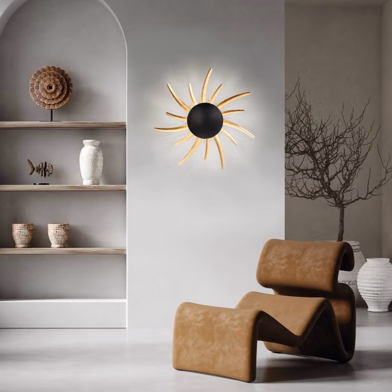 FISCHER & HONSEL Applique da parete a LED Sol, Nero, Soggiorno / Sala da pranzo, Metallo, Moderno, Applique a LED
