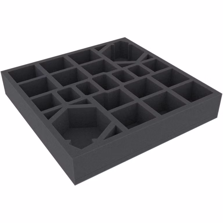 Inserto in schiuma con 27 scomparti per giochi da tavolo 285x285x50 mm