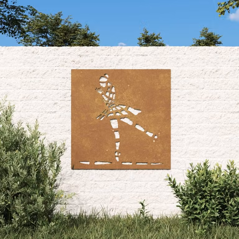 Decorazione da muro per giardino vidaXL con figura di ballerina in acciaio corten color marrone, L 55 cm x H 55 cm