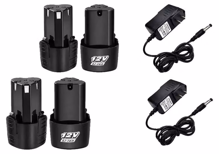 Batterie di ricambio per utensili elettrici, 12V, 3000mAh, agli ioni di litio, caricabatterie 3.0AH x 4, confezione da 2