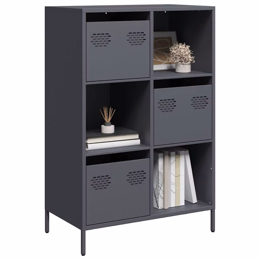 Credenza vidaXL in acciaio antracite opaco L: 68 cm, P: 39 cm, H: 103,5 cm