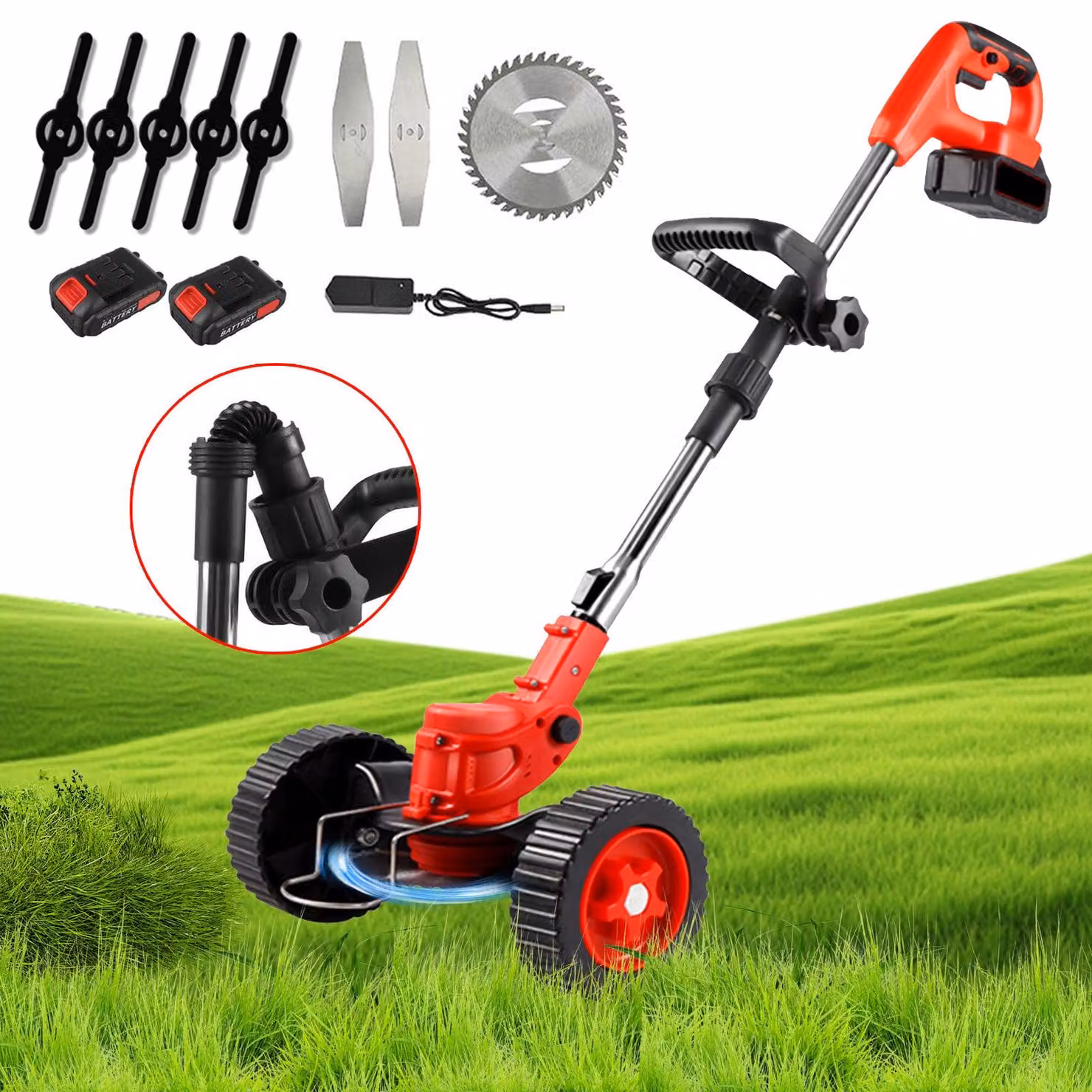 Tagliaerba Accu - Tagliaerba elettrico - Tagliaerba a batteria al litio - Tagliaerba senza filo - Tagliaerba da giardino