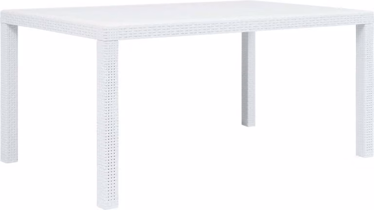 Maison Exclusive - Tavolo da giardino bianco 150x90x72 cm in plastica effetto rattan