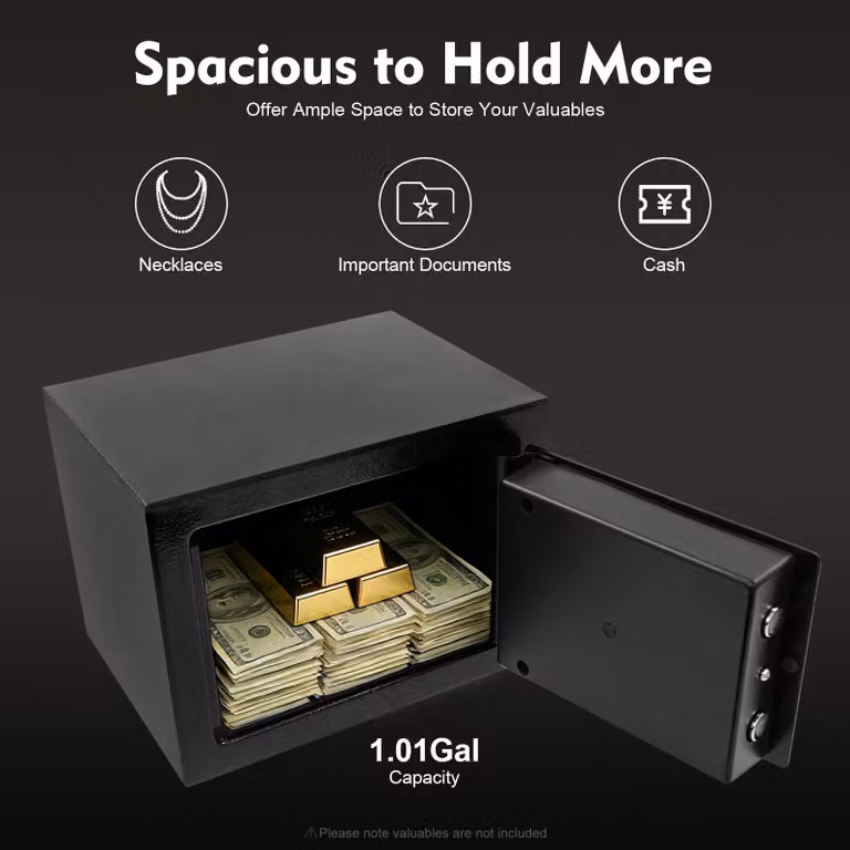 Cassaforte di sicurezza, realizzata in acciaio Q235 resistente e duraturo, design portatile, colore nero