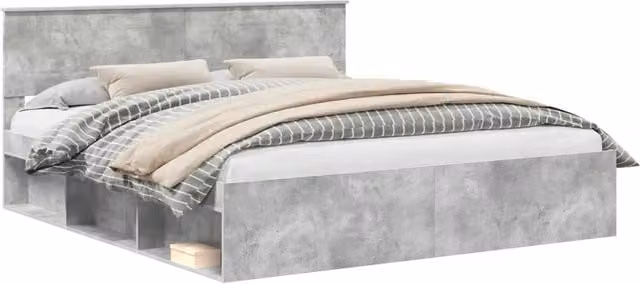Letto matrimoniale | Letto per adulti | Struttura del letto Calcestruzzo 180 x 200 cm Legno multistrato