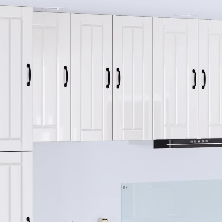 Set di 2 armadietti da muro LUCCA vidaXL bianchi lucidi in MDF per cucina