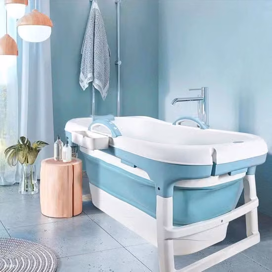 Bagno pieghevole per adulti e bambini - Bagno pieghevole - Bagno da sedere portatile - Copribagno - Adatto come bagno di ghiaccio e bagno caldo - Blu chiaro Modello: Specifica tecnica: Codice prodotto:
