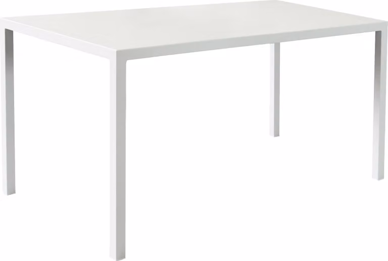 Milani Home - tavolo da giardino autolivellante 120 x 80 x 76 cm, bianco, in acciaio