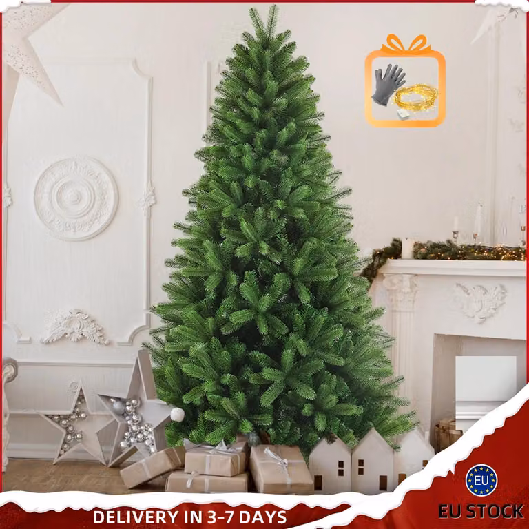 Albero di Natale artificiale con neve bianca - Albero artificiale - Albero di Natale finto - Albero di Natale con luci LED - Decorazioni natalizie - Altezza: 235 cm