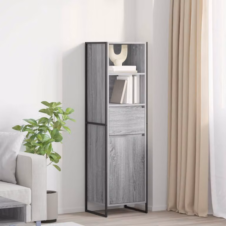 Armadio per libri vidaXL in stile industrial, colore grigio, L/P/H: 43 x 36 x 150.5 cm
