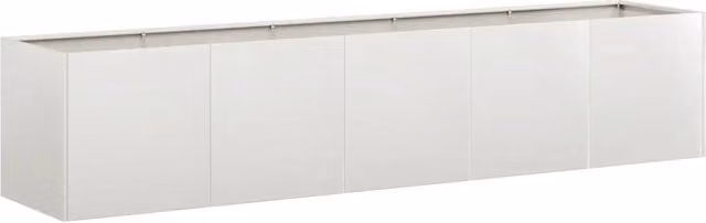Fioriera rettangolare moderna da esterno 200 x 40 x 40 cm design elegante in acciaio inox 02_0051475