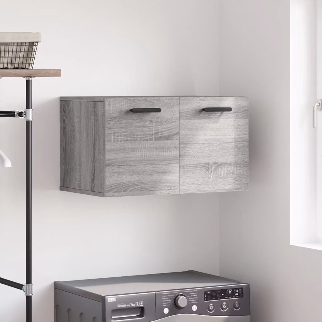 Mobile a parete vidaXL in legno multistrato e MDF, Grigio Sonoma, L 60 x P 36,5 x H 35 cm