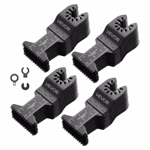 VEVOR Set da 60 Lame per Utensile Oscillante con Denti Giapponesi, Lame Universali per Multiutensile a Rilascio Rapido, per Legno, Plastica e PVC, Compatibili con DeWalt, Milwaukee, Bosch e Craftsman