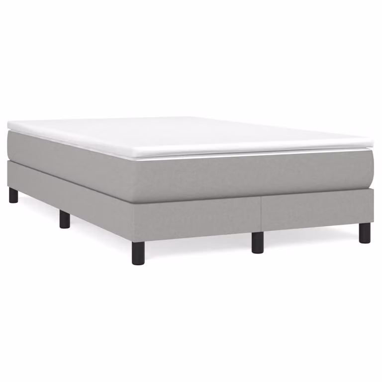 vidaXL Giroletto a Molle Ibrido con Materasso in Tessuto Grigio e Bianco L/P/H: 120 x 200 x 25 cm