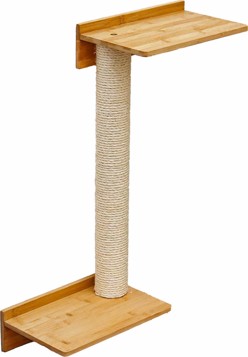 tiragraffi da parete da 71 cm con 2 piattaforme per gatti - tiragraffi in sisal per montaggio a parete