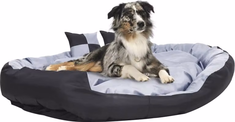 The Living Store Cuscino per cani reversibile e lavabile grigio e nero 150x120x25 cm