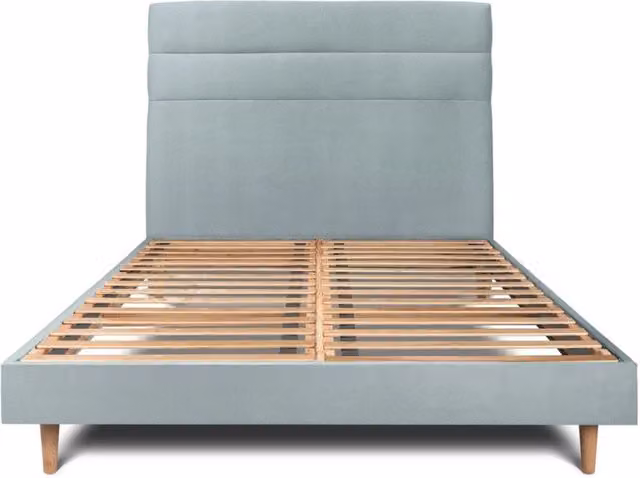 Letto 135x190 cm con testiera in linea - Tessuto velluto