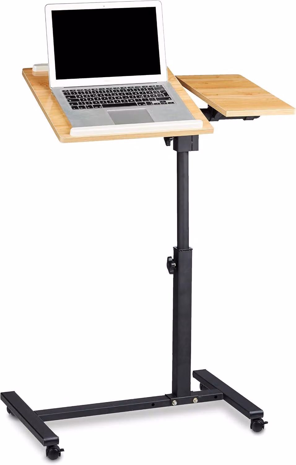 Tavolo portatile per laptop su ruote - 95 x 60 x 40 cm - Adatto anche per mancini - Piano del tavolo modulare - Legno - Giallo