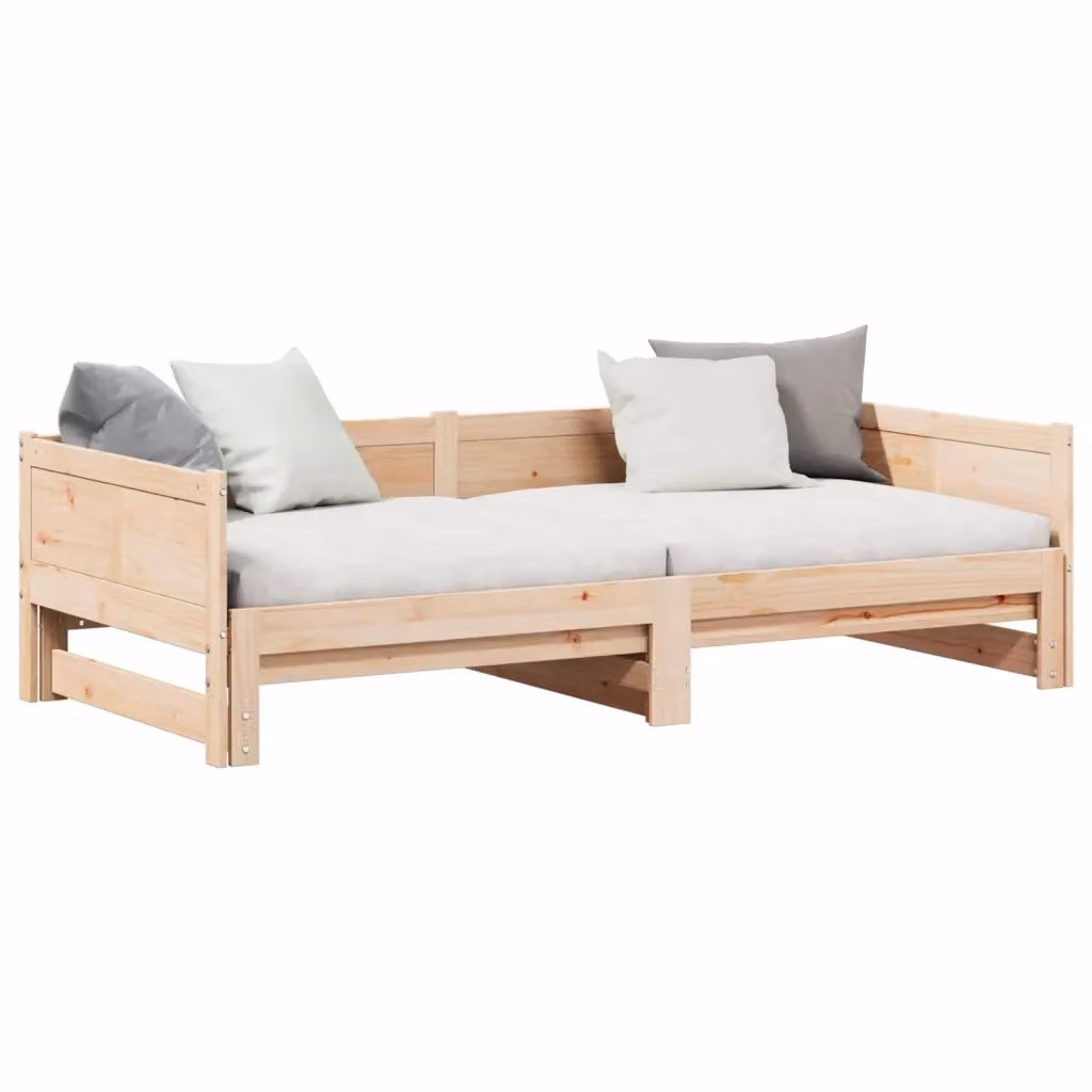 Letto Giorno Estrasibile Moderno vidaXL in Legno di Pino Marrone L: 184 cm, P: 203,5 cm, H: 56,5 cm