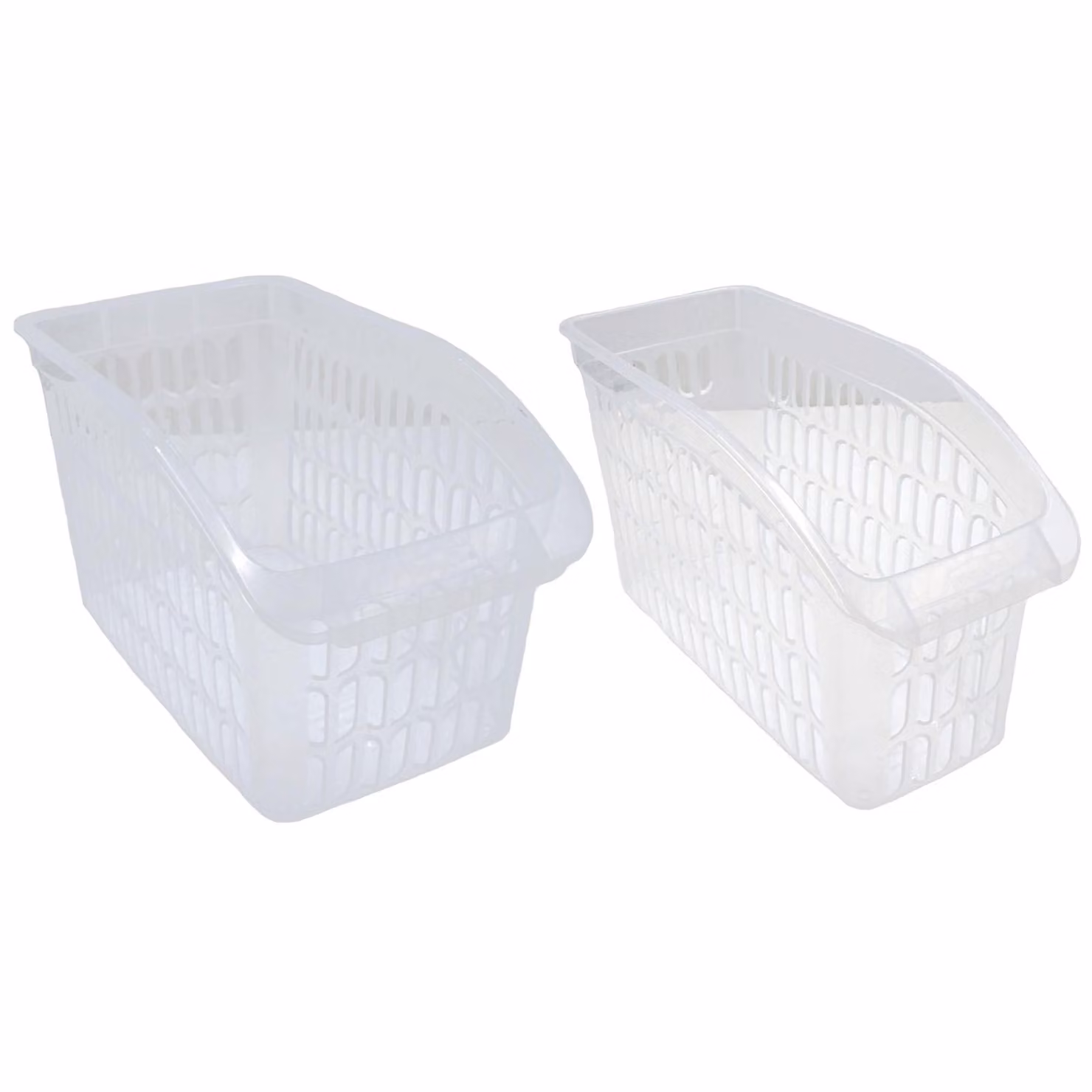 Set da 2 cestini portaoggetti trasparenti, cestini da armadio, organizer da scaffale, contenitori, cestini per riordino in plastica