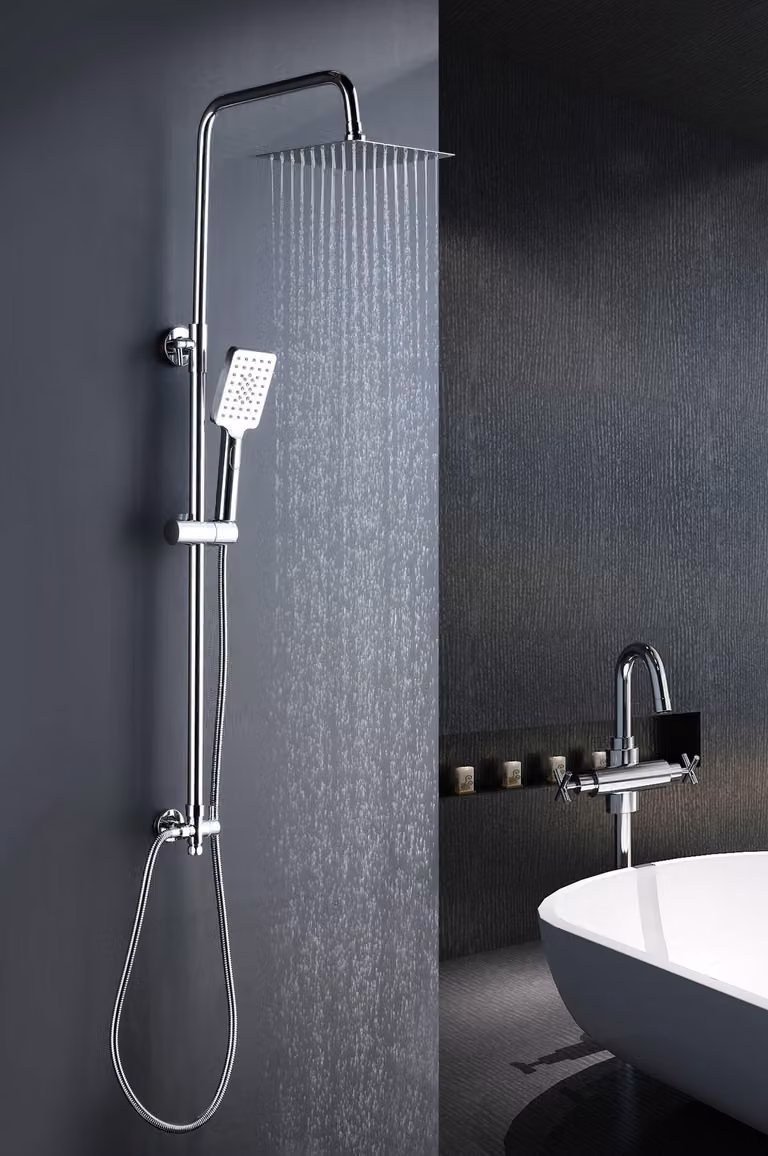 Sistema doccia Marwell Bayala square - Asta doccia incl. soffione e doccia a pioggia