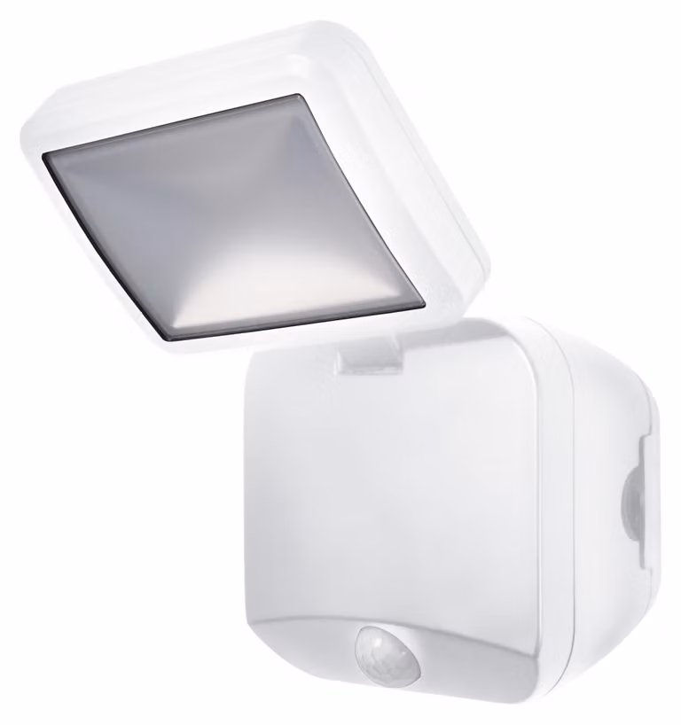 Faretti a batteria OSRAM, illuminazione esterna, bianco, 4W, 4000K, grado di protezione IP54, sensore di luce e movimento, alimentazione a batteria, facile installazione, 260 lm