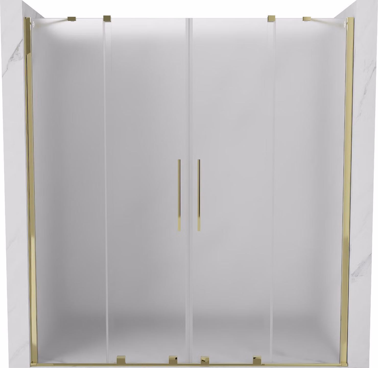 Mexen Velar Duo porta doccia scorrevole 180 cm, smerigliata, dorata - 871-180-000-32-50
