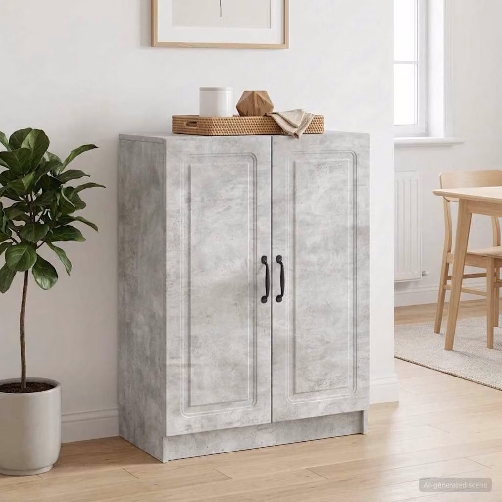 Credenza moderna vidaXL in legno ingegnerizzato grigio cemento L: 66 cm, P: 34,5 cm, H: 87 cm