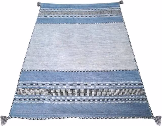 Tappeto Kilim Antique Pierre Tappeti Azzurro L: 160 cm, P: 230 cm in cotone e ciniglia